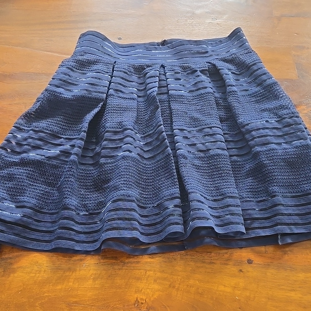 Torrid Navy Blue Mesh Pleated High Waisted A-Line Mini Skirt Size 1X